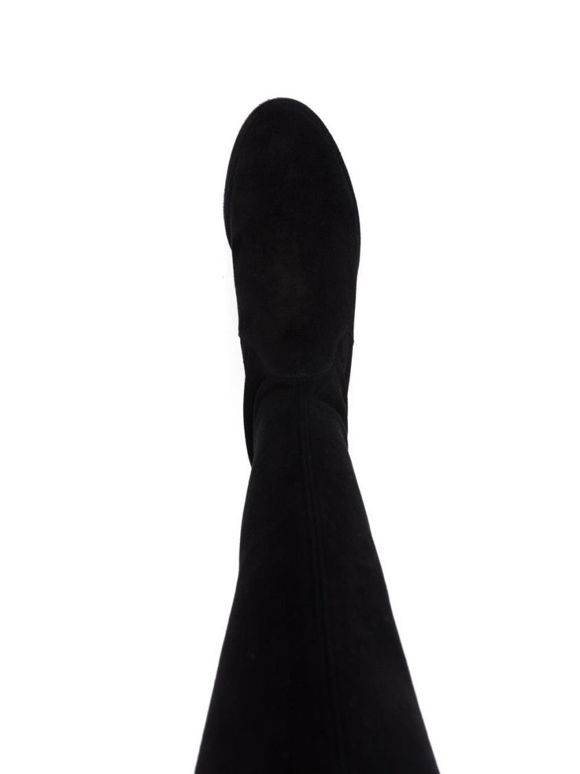 Stuart Weitzman Black Lowland Smooth Leather Knee-High Boots
