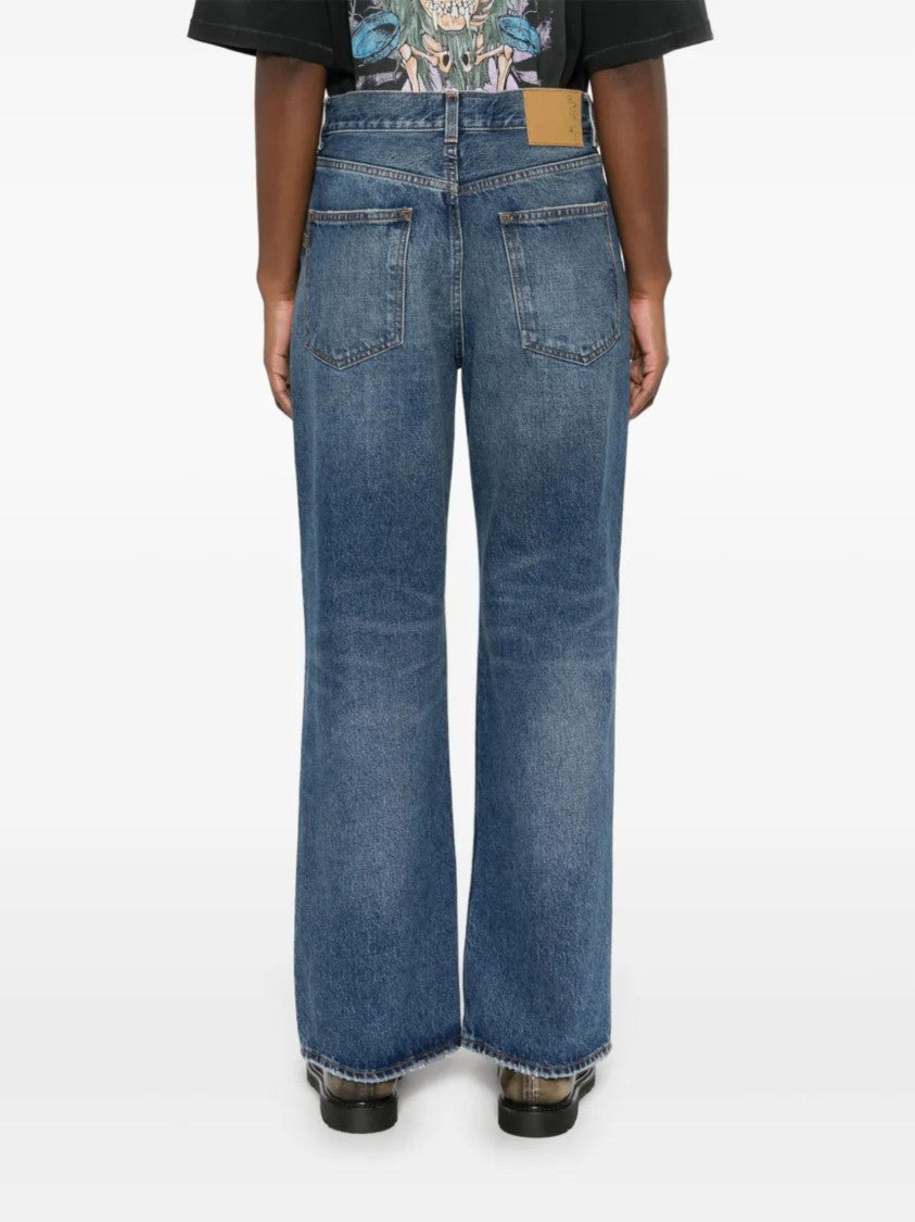 Haikure Indigo Blue Korea Whiskered Denim Pants