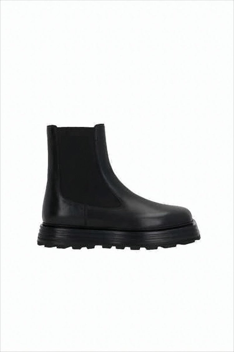 Jil Sander Smooth Leather Ankle Boots With Rounded Square Toe