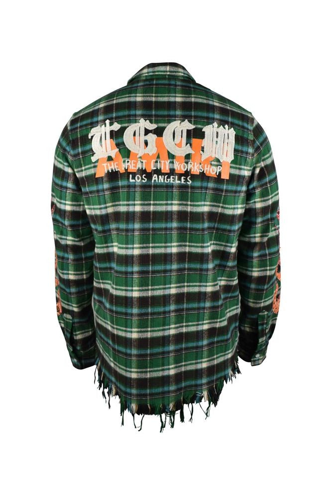 Amiri Green And Blue Check Overshirt
