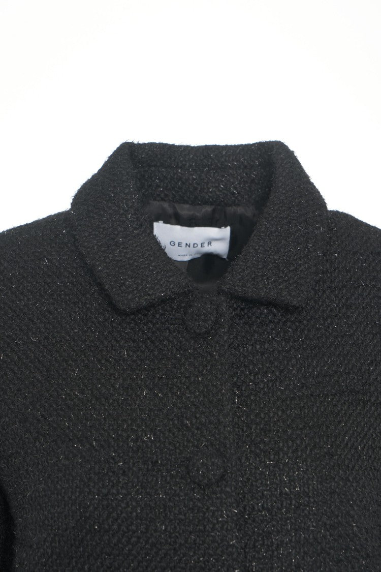 Gender Textured Woven Structured Jacket With Classic Collar