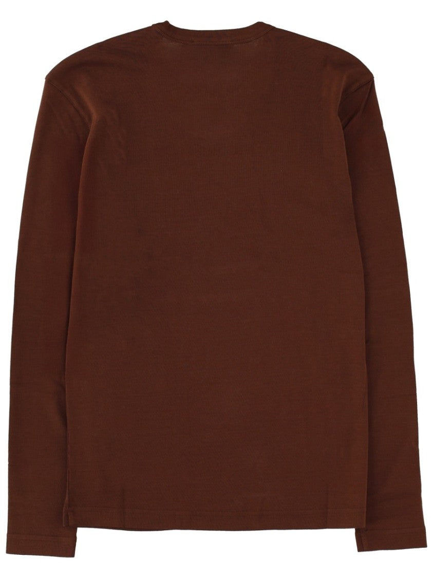 Lemaire Brown Cotton Straight Cut T-Shirt