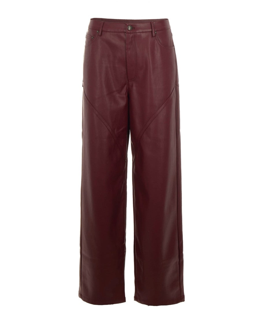 Rotate Bordeaux Faux Leather Trousers
