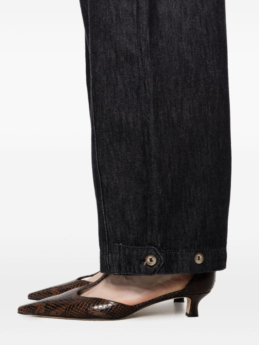 Yerse Wide-Leg Gray Trousers With High Waist