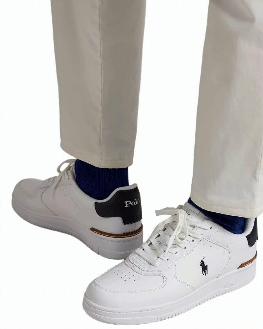 Polo Ralph Lauren White Navy Masters Low Top Sneakers