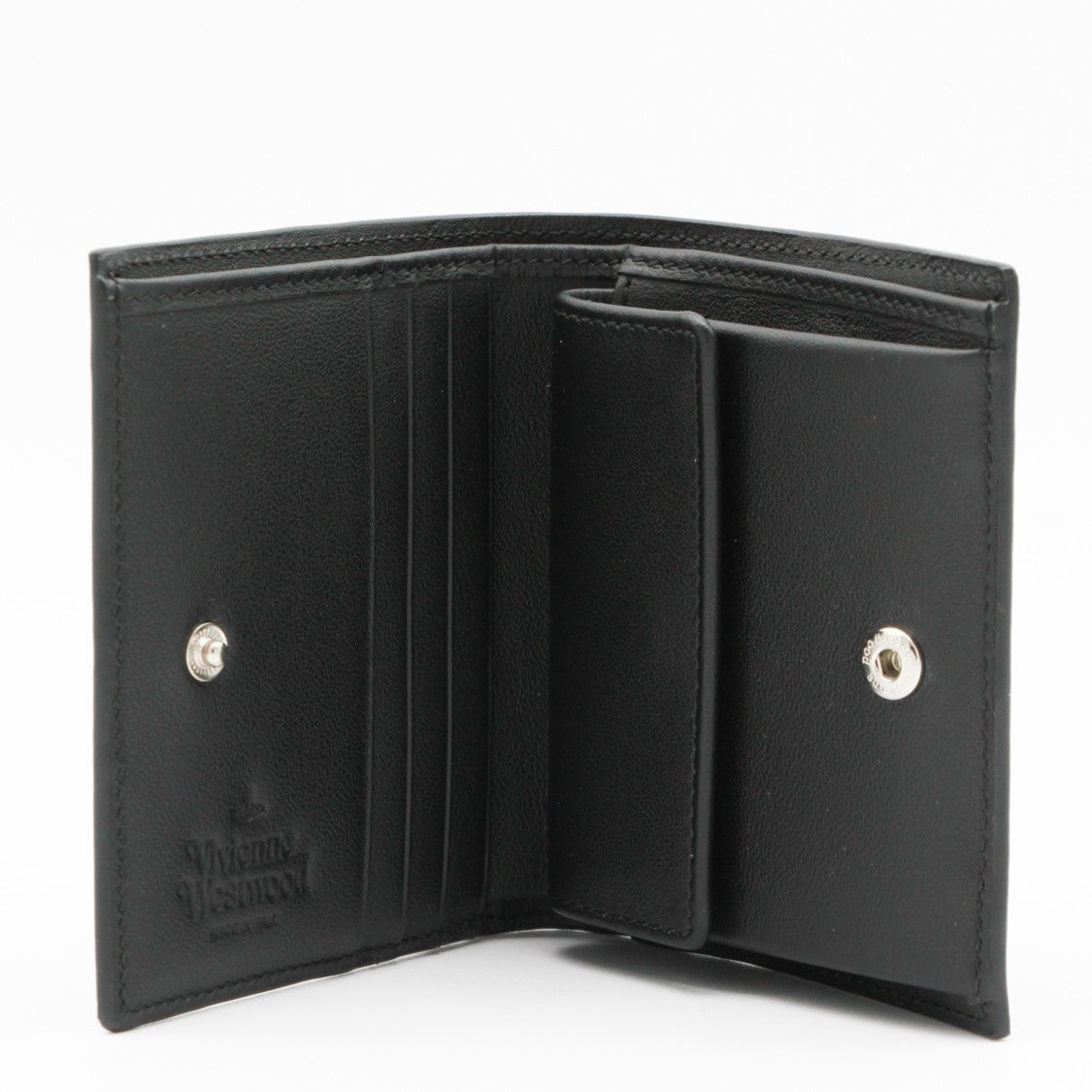 Vivienne Westwood Textured Leather Wallet With Silver Emblem