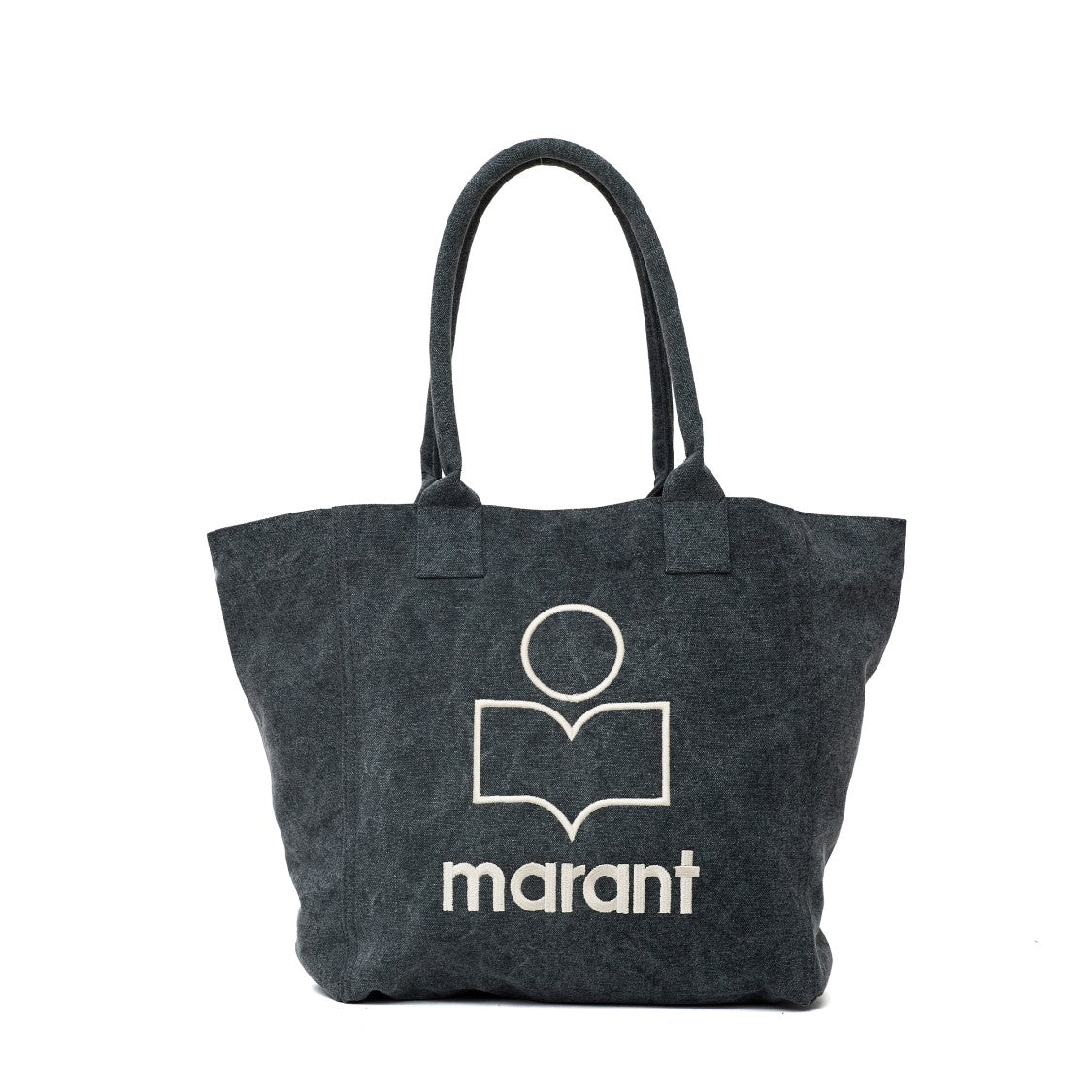 Isabel Marant Small Yenky Washed Cotton Canvas Logo Tote Bag