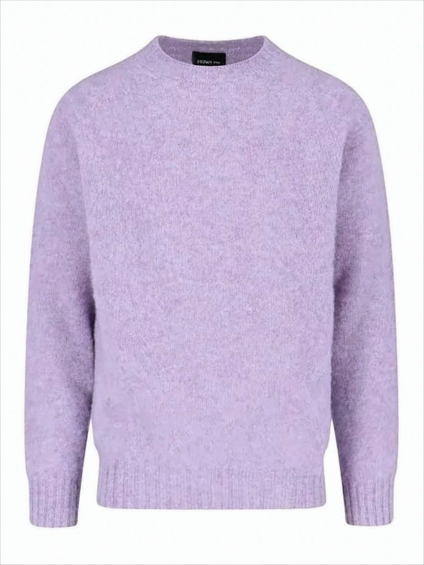 Howlin Heathered Lavender Wool Sweater With Relaxed Fit