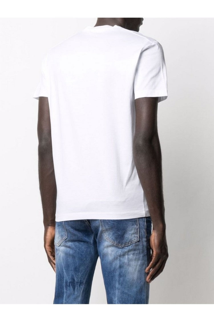 Dsquared2 White Logo Printed Cotton T-Shirt