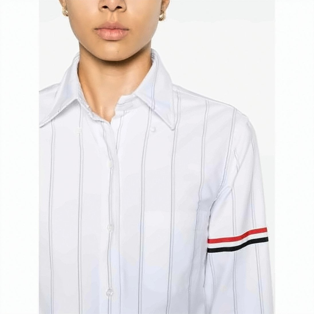 Thom Browne Cropped Cotton Shirt With Classic Collar
