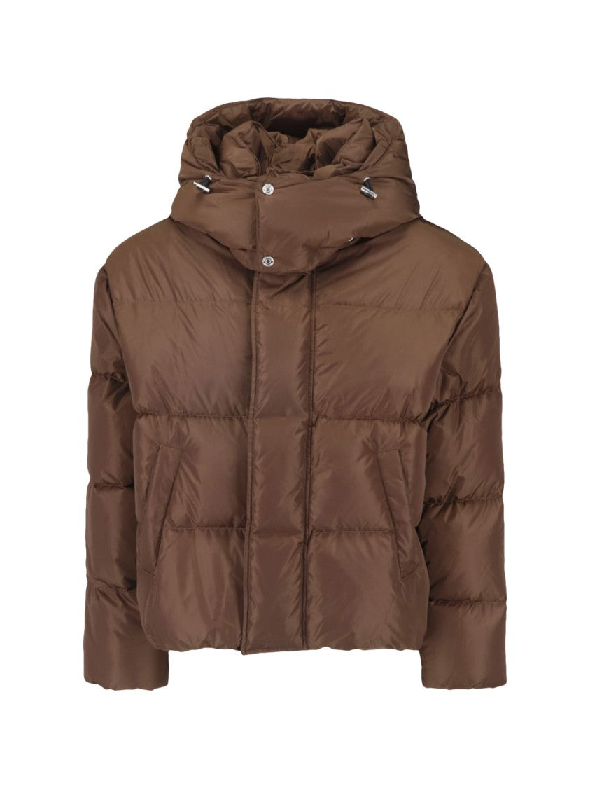 Dsquared2 Brown Technical Fabric Hooded Down Jacket