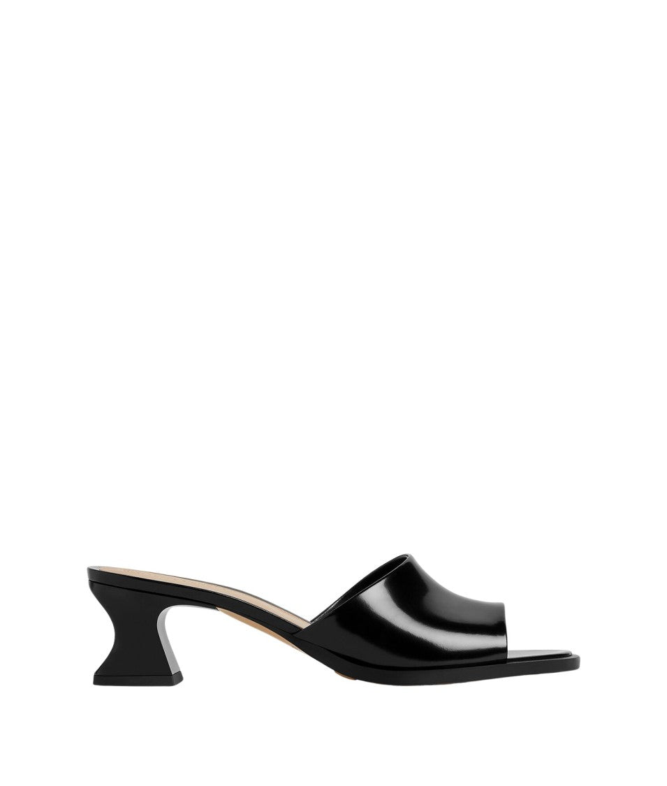 Bottega Veneta Black Calf Leather Heeled Shoes