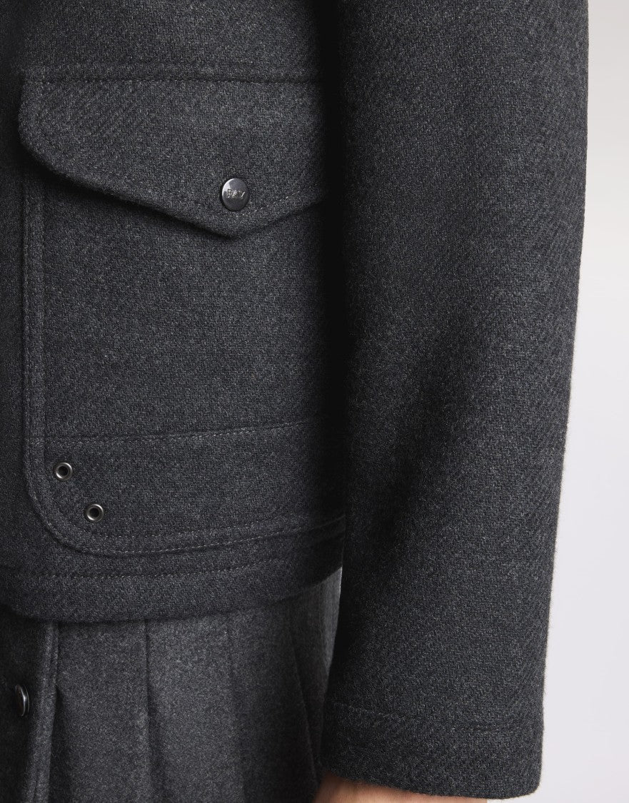 Fay Three-Hook Unlined Wool Jacket With Design