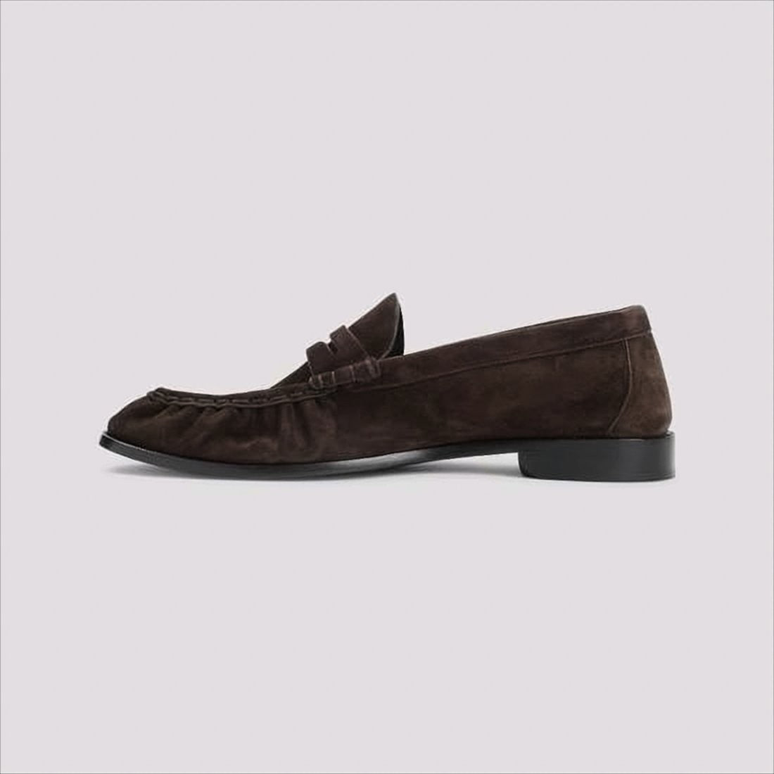 Saint Laurent Classic Brown Loafers With Gathered Detailing