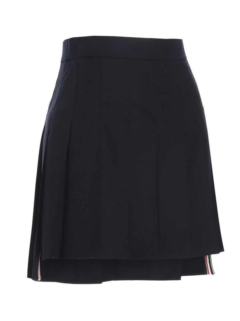 Thom Browne Short Pleated Skirt With Structured Waistband
