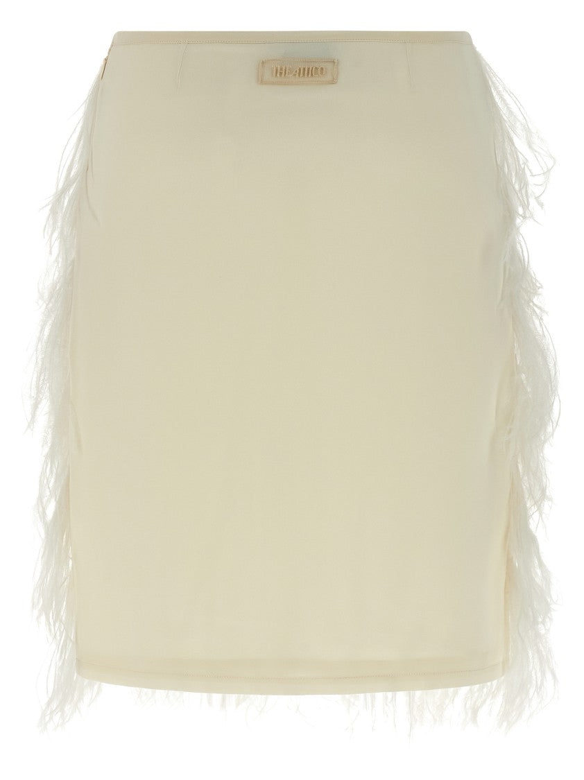 The Attico Ostrich Feather Skirt