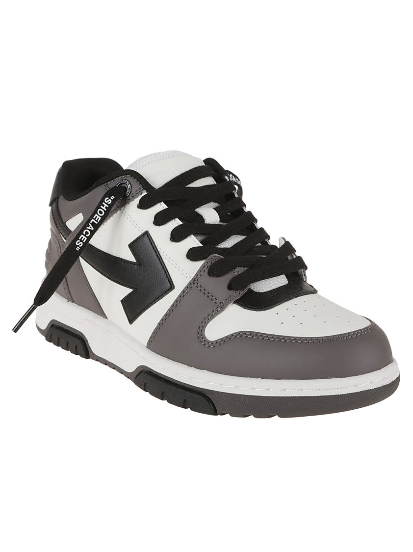Off-White Grey Out Of Office Calf Leather Sneakers