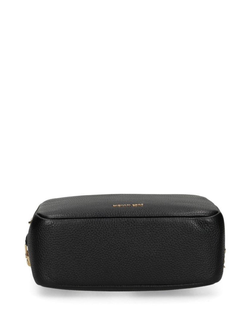 Michael Kors Black Calfskin Shoulder Bag With Chain Strap
