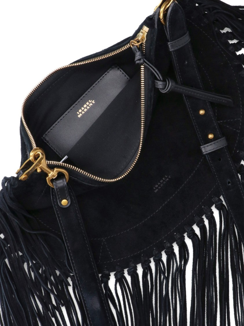 Isabel Marant Black Oskan Soft Suede Shoulder Bag