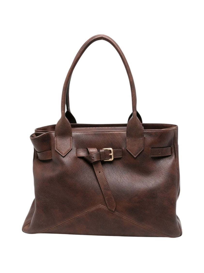 Ballantyne Dark Brown Calf Leather Shoulder Bag With Gold-Tone Hardware