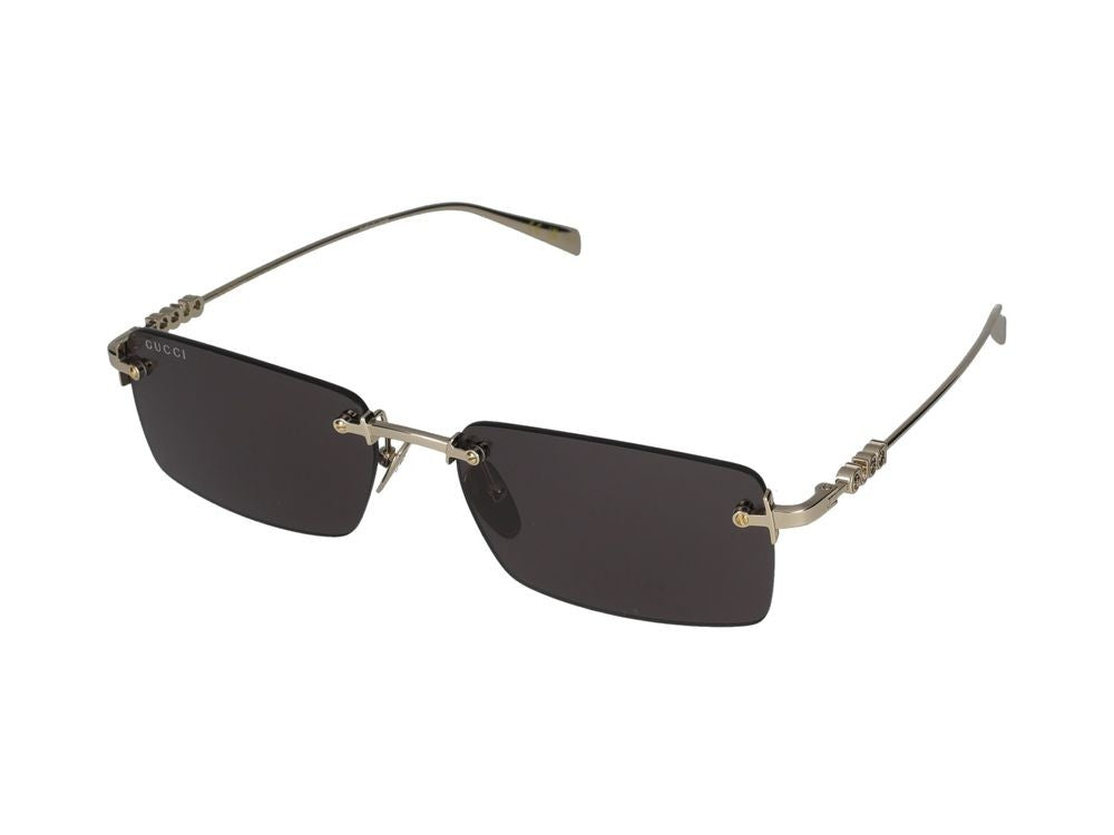 Gucci Gold Gold-Tone Metal Frame Sunglasses