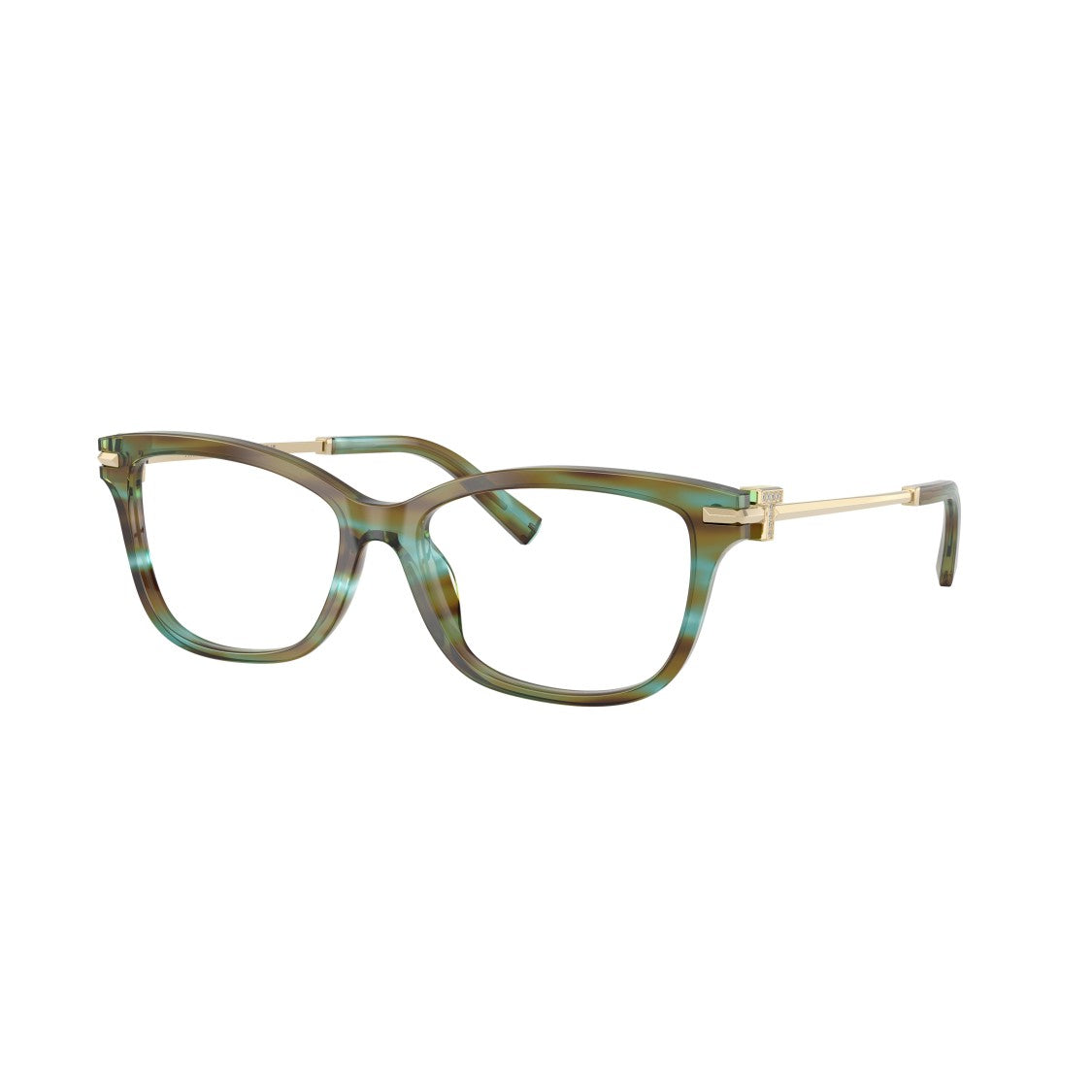 Tiffany & Co. Rectangular Acetate Eyeglasses With Metallic Temples