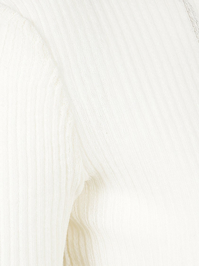 La Piscine Ribbed Long-Sleeved Crew Neck Top