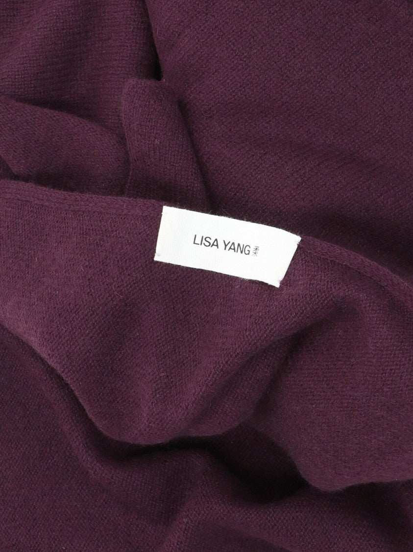 Lisa Yang Solid Plum Scarf With Minimalist Design