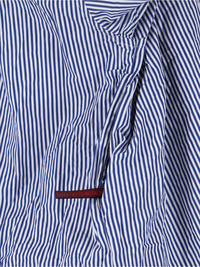Daniela Gregis Blue Rossella Striped Cotton Shirt