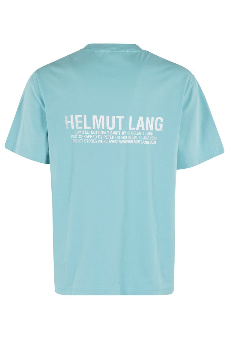 Helmut Lang Postcard Print T-Shirt With Ribbed Crew Neckline