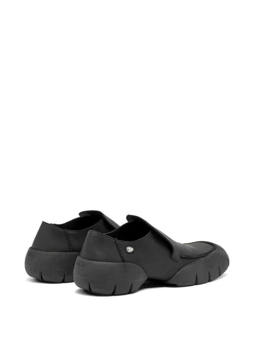 Diesel Black Minimalist Almond Toe Flat Shoes