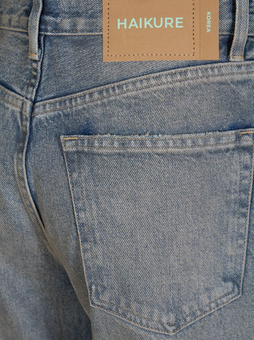 Haikure Korea Mid-Rise Faded Straight-Leg Jeans