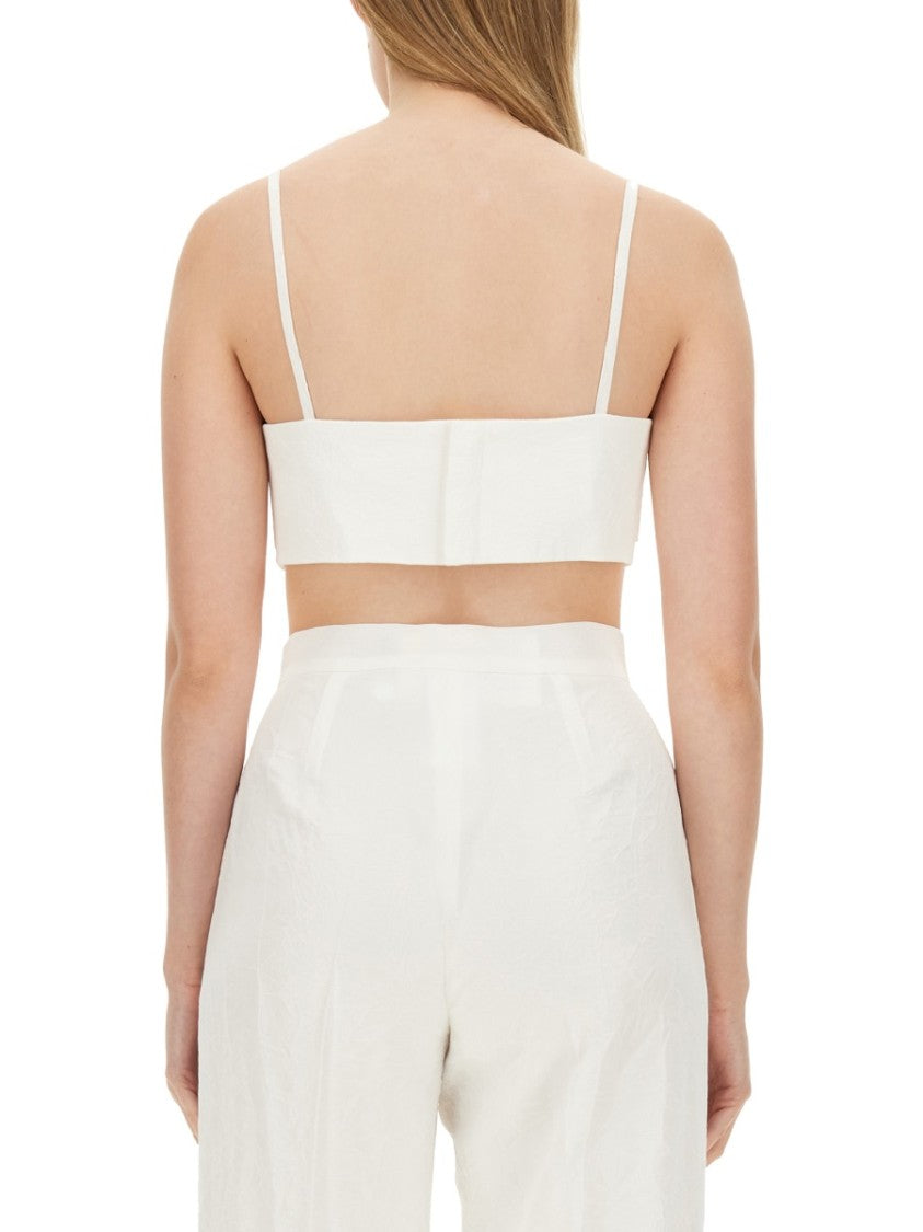 Max Mara Slim Fit Acetate Bridal Top With Refined Silhouette