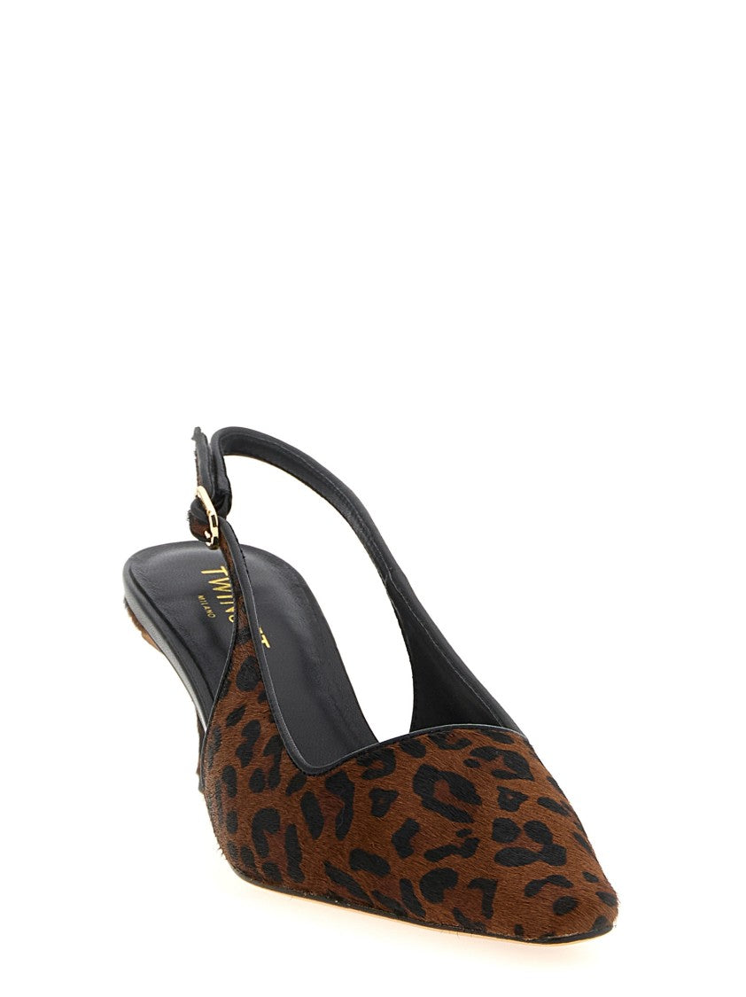 Twin-Set Animal Print Slingbacks