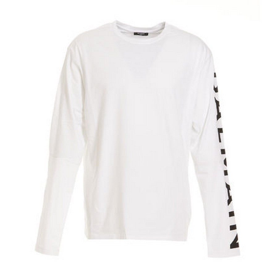 Balmain White Cotton Printed Long-Sleeve T-Shirt