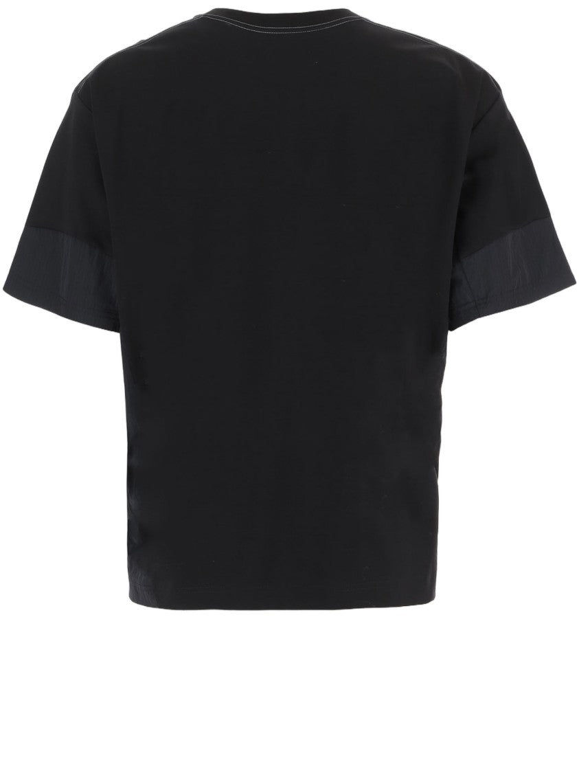 And Wander Black Cotton T-Shirt With Reflective Trim