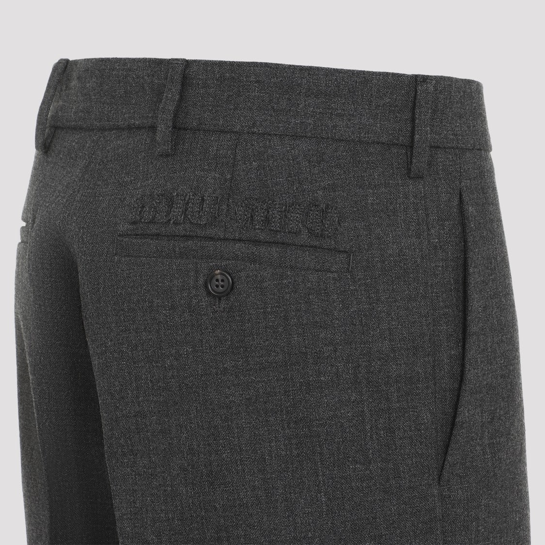 Miu Miu Grey Wool Trousers With Tailored Silhouette