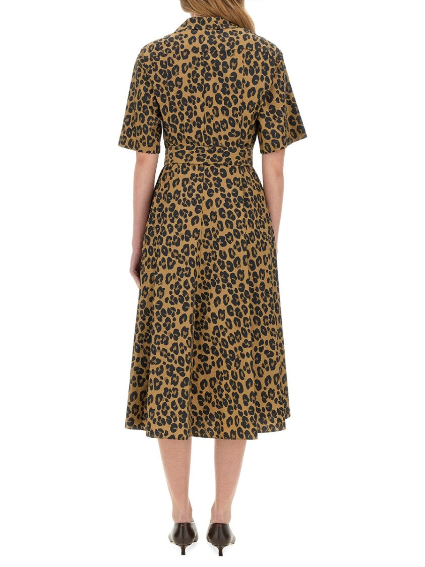 Aspesi Animal Print Midi Dress