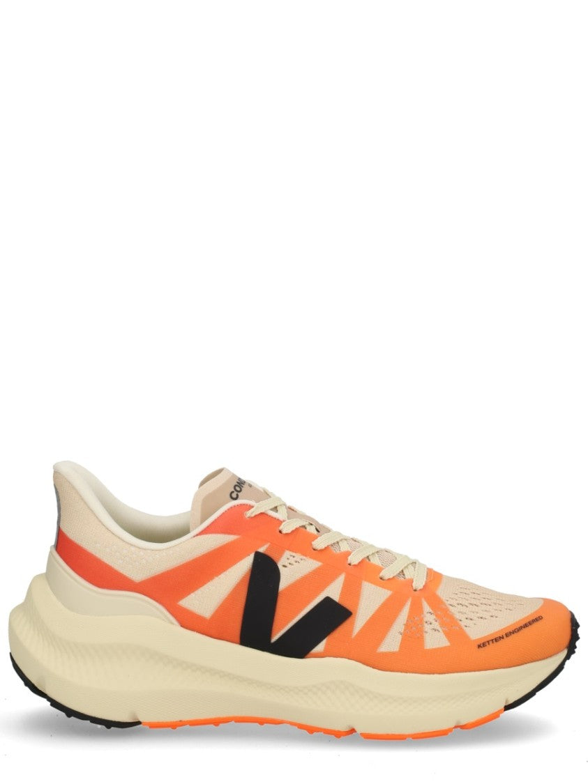 Veja Gradient Orange Sneakers With Bold Black Logo