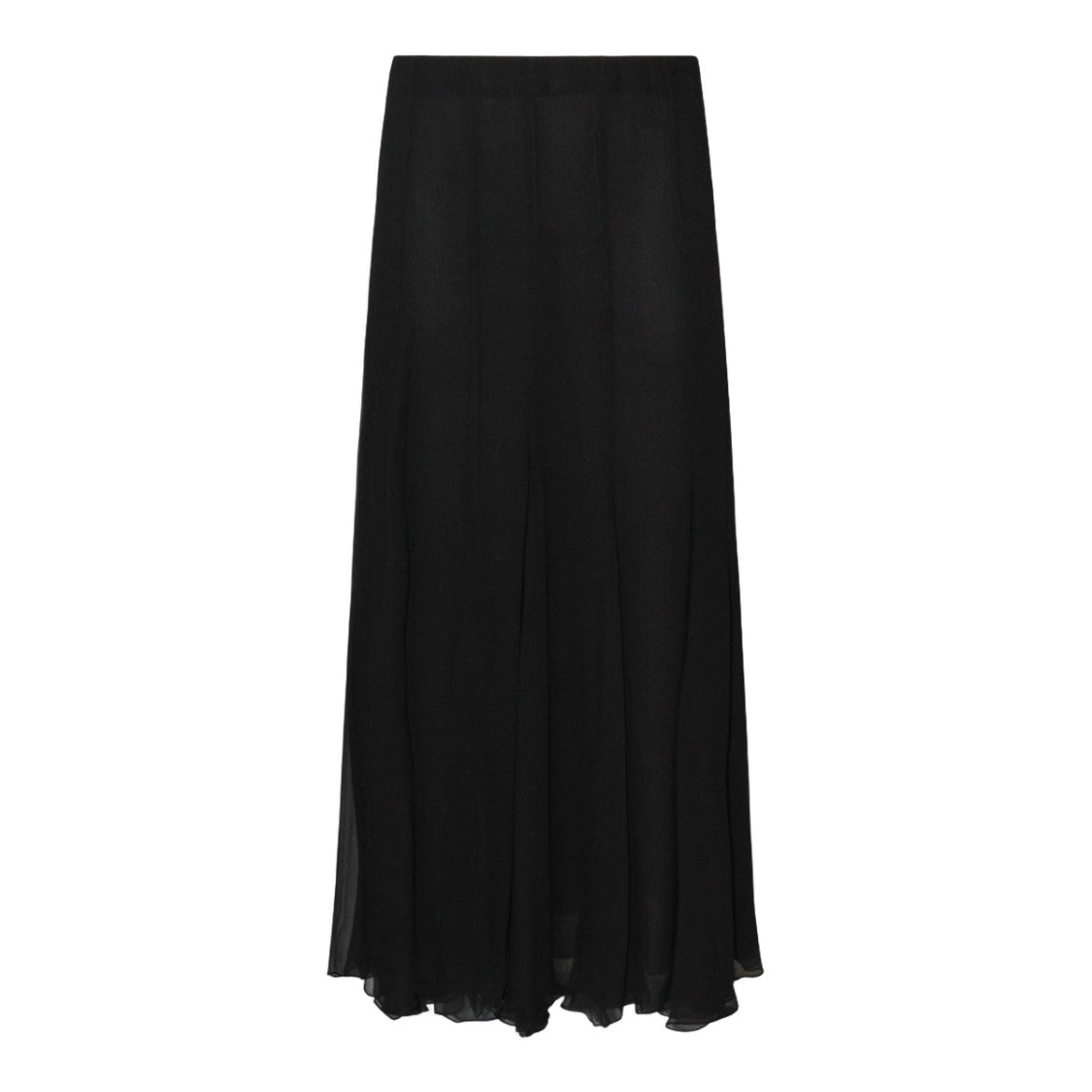 Chloé Ankle-Length Black Skirt With Pleated Texture