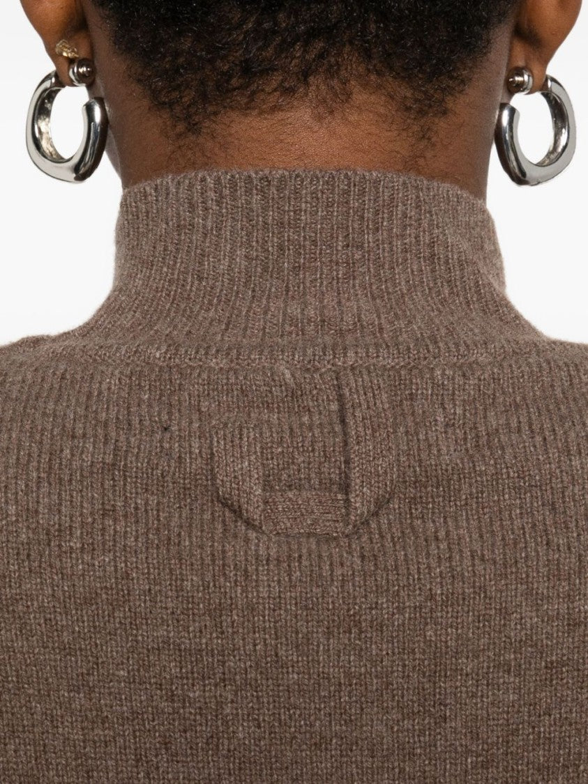 Jacquemus Boxy Brown Merino Wool And Cashmere Sweater
