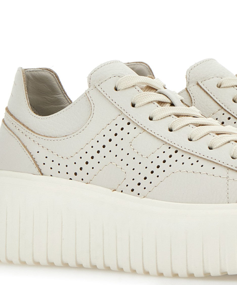 Hogan H-Stripes Nappa Leather Sneakers With Memory Foam Insole