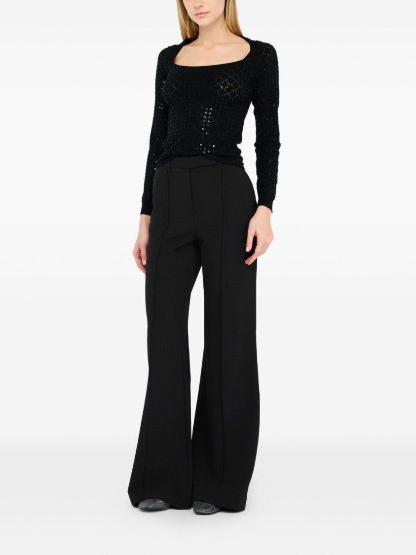 Liu Jo Fitted Black Sweater With Subtle Sequins