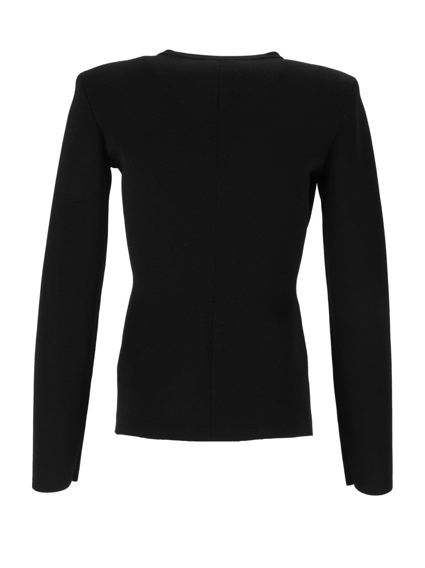 Elisabetta Franchi Fitted Zip Tricot Knit Top