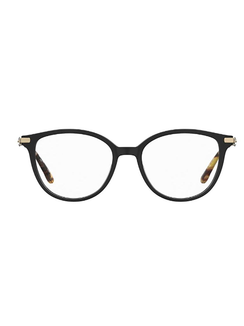 Pierre Cardin Oval Black Acetate Optical Frames With Gold Temples
