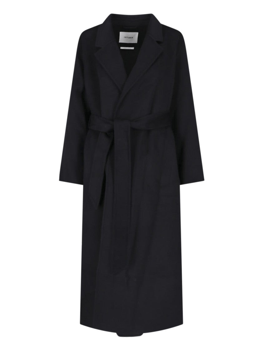 Ivy & Oak Black Iocelia Belted Wool Coat