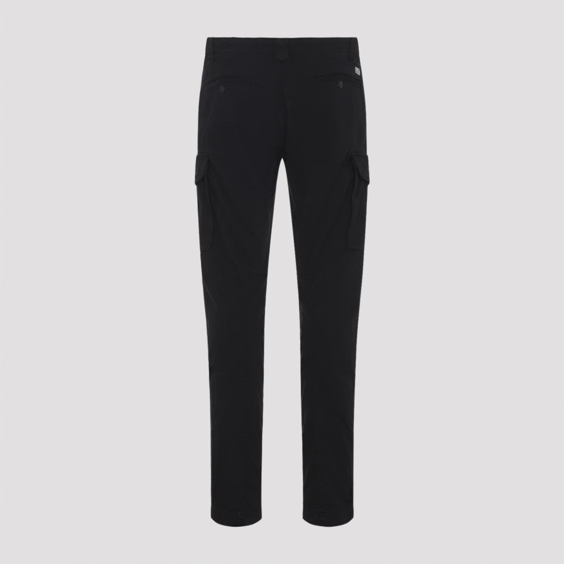 C.P. Company Stretch Sateen Ergonomic Black Cotton Cargo Pants
