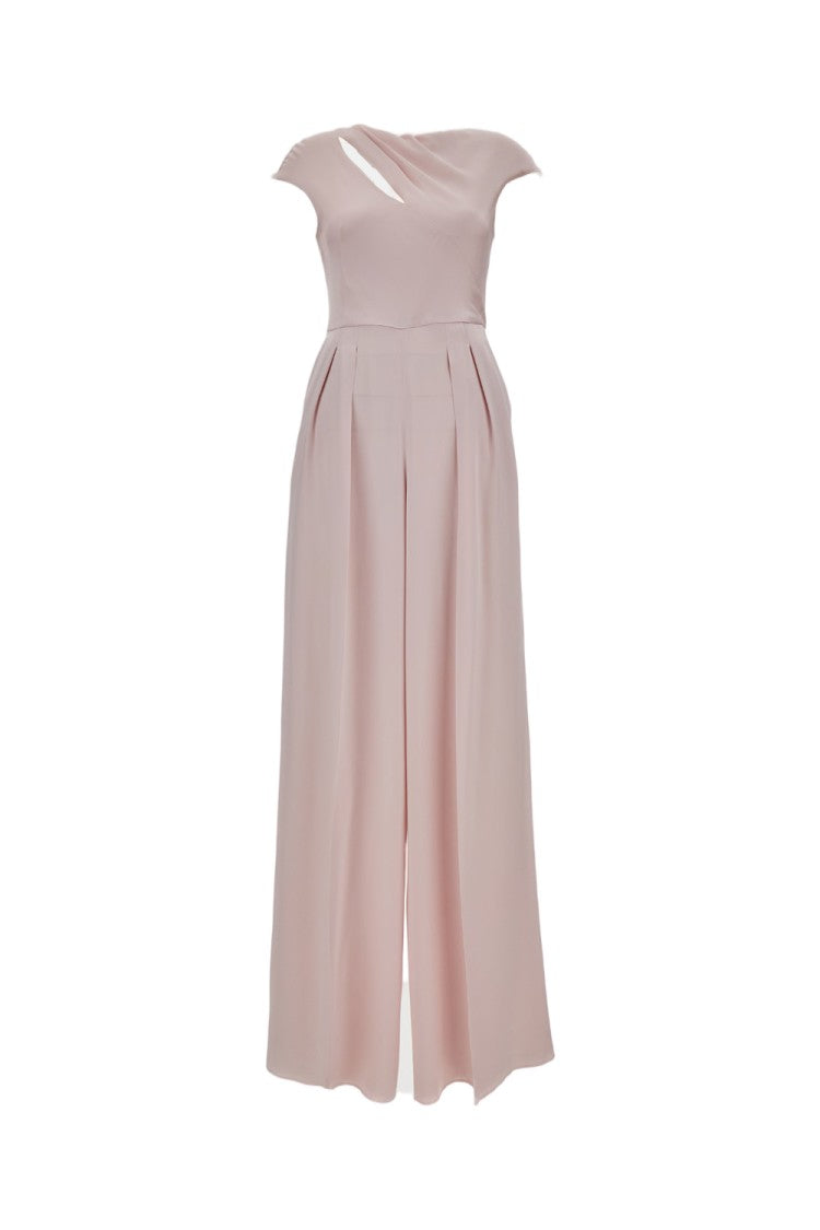 Max Mara Washed Envers Satin Jumpsuit With Draped Bodice