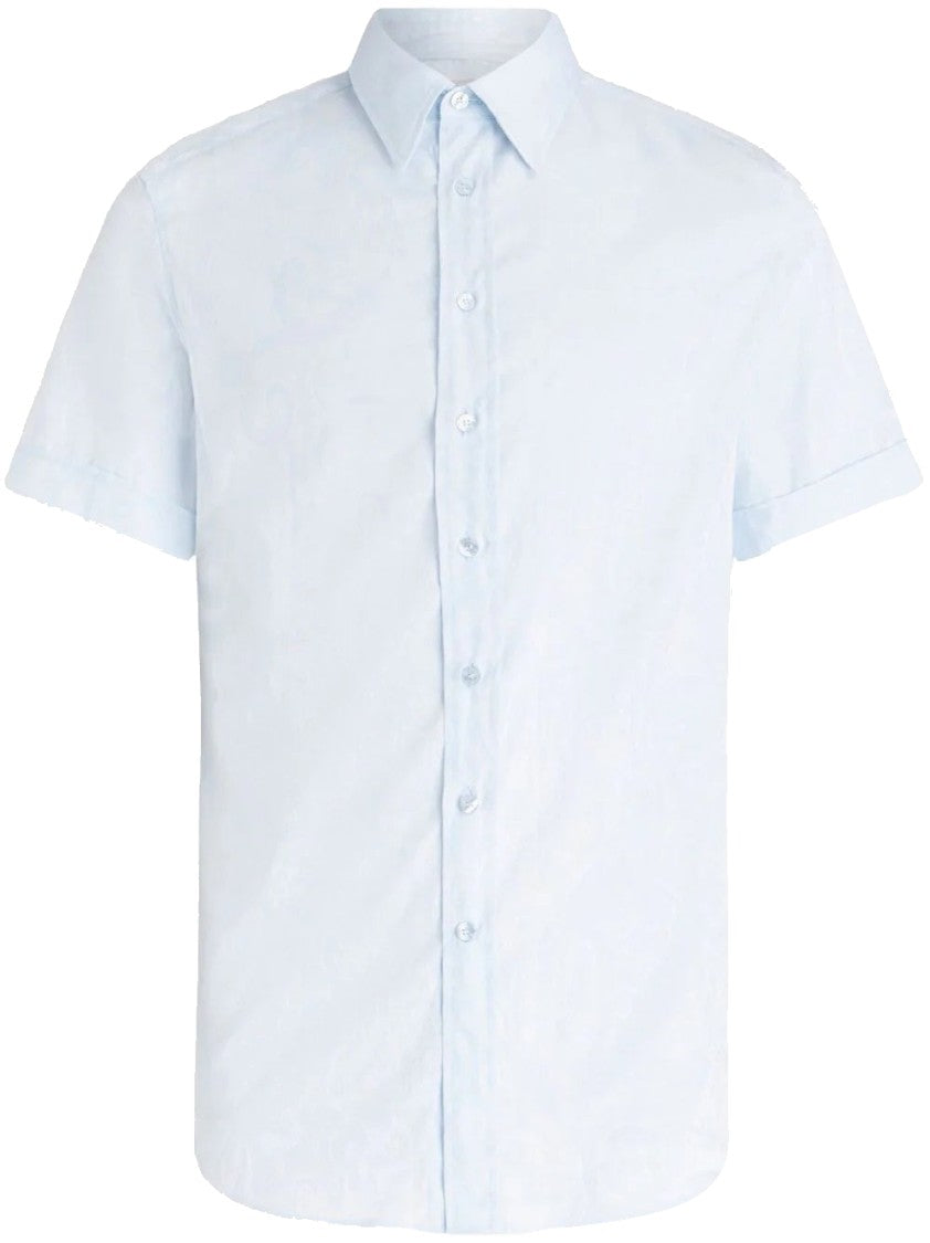 Etro Short Sleeve Cotton Shirt With Classic Collar