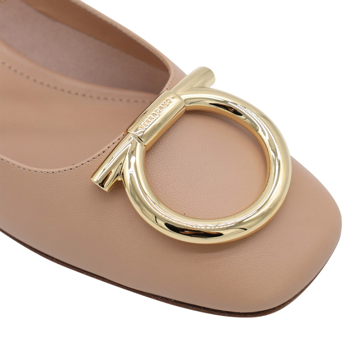 Ferragamo Rounded Toe Low-Heeled Shoes With Ankle Strap